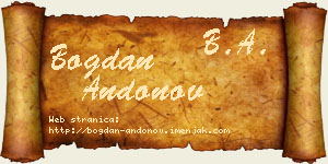 Bogdan Andonov vizit kartica